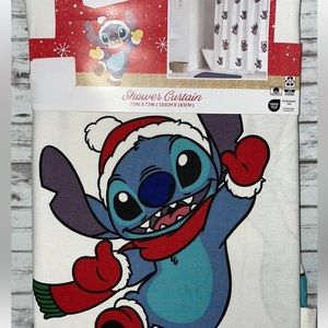 NWT Disney Lilo & Stitch Christmas Shower Curtain🎄